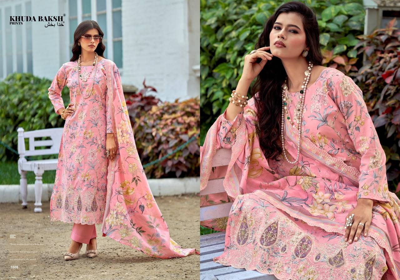 DASTAAN-E-JASHAN HITLIST By KHUDHA BAKSH 1003 To 1008 Series Beautiful Pakistani Suits Colorful Stylish Fancy Casual Wear & Ethnic Wear CHIKANKARI Embroidered Dresses At Wholesale Price